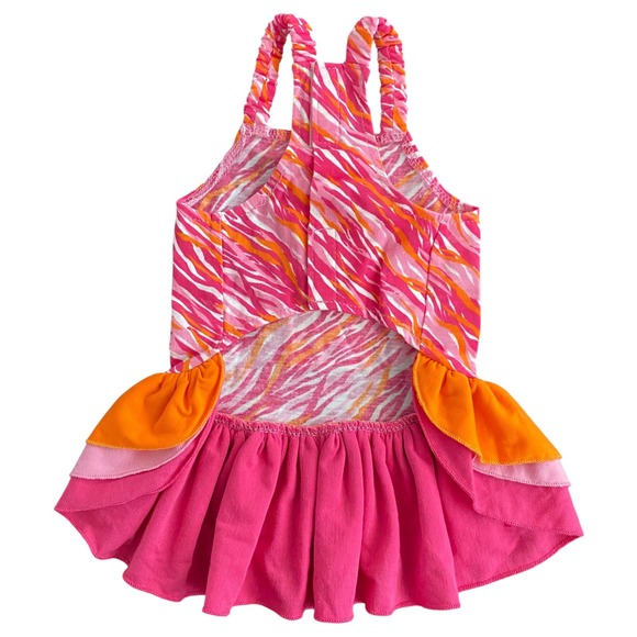 NEW Max & Maggie Ruffle Dog Dress Pink Orange Size S - Picture 2 of 8